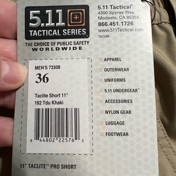 NWT 5.11 Tactical Searies 11" Tan Pro Short Cargo Rip Stop Size 36 - Picture 8 of 8